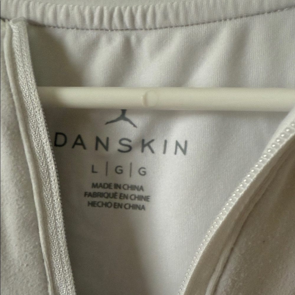 Danskin Women's White Zip-Front Tank Top - Picture 3 of 4